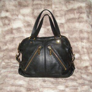 Michael Kors MK Portland Black Pebbled Leather Hobo Tote Shoulder Bag Purse